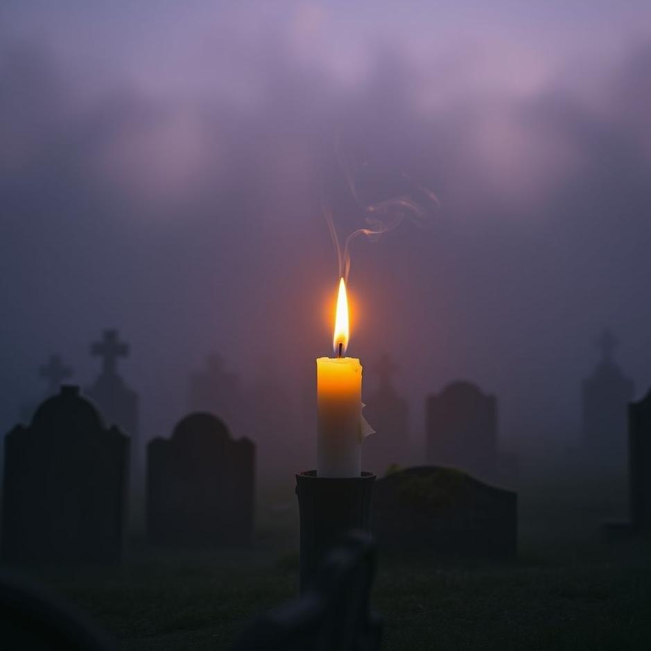 Dream : Burning candle in a cemetery in a dream