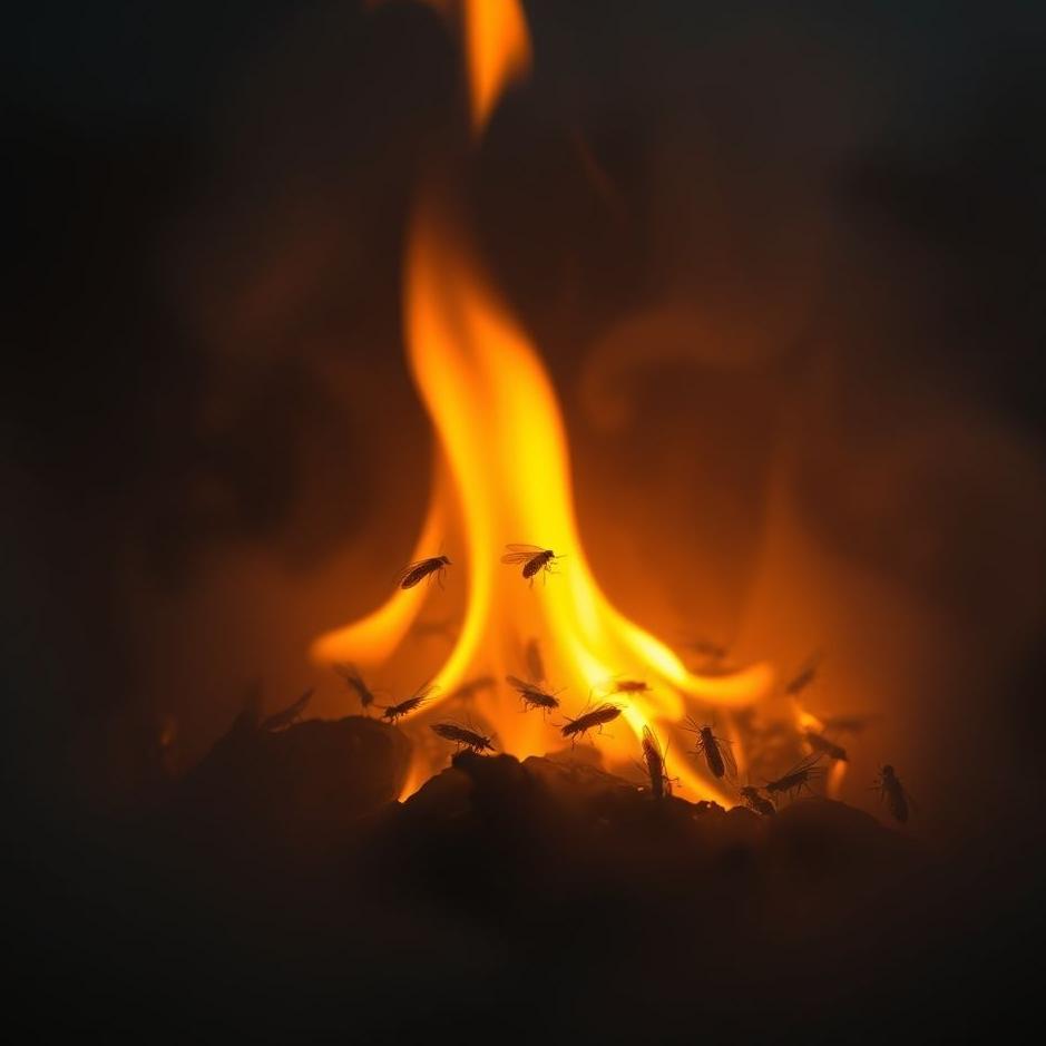 Dream : Burning fleas in a dream