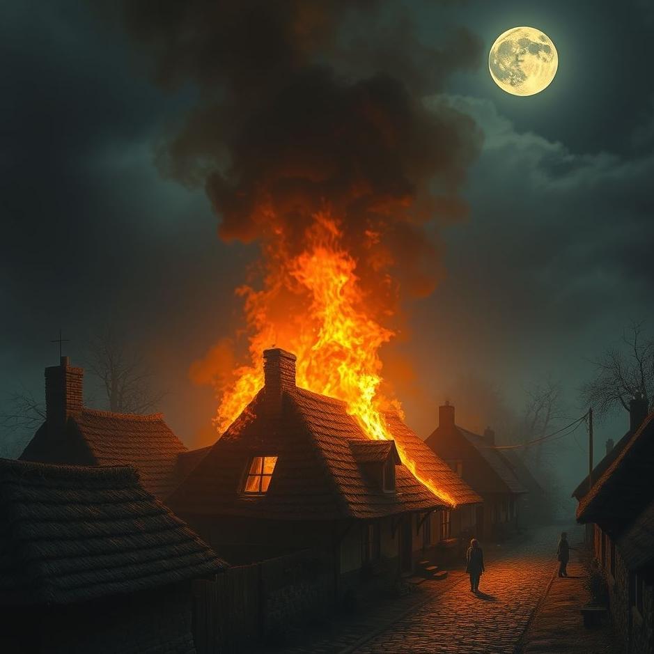 Dream : Burning house in a village in a dream