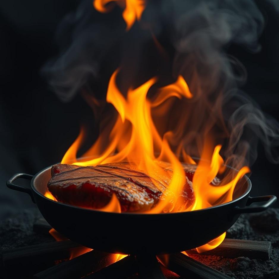 Dream : Burning meat while cooking in a dream