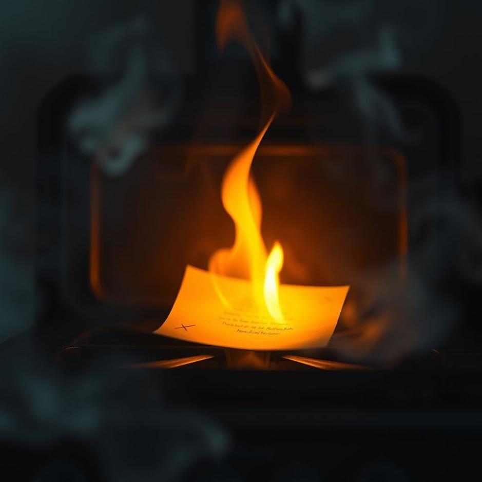 Dream : Burning paper in a stove in a dream