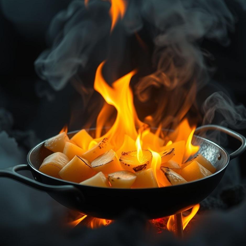 Dream : Burning potatoes while frying in a dream