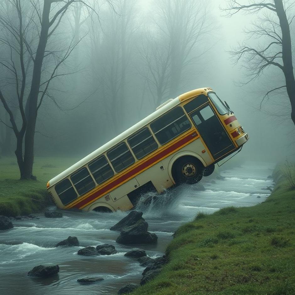 Dream : Bus falling into a stream in a dream