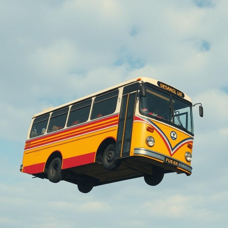 Dream : Bus flying in the air in a dream