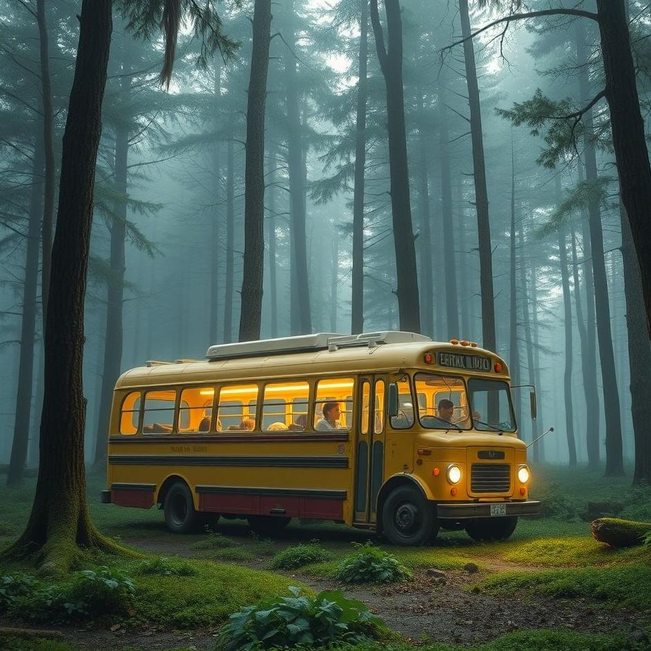 Dream : Bus in the forest in a dream