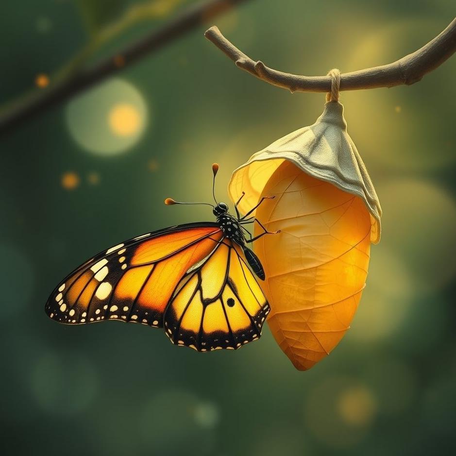 Dream : Butterfly coming out of a cocoon in a dream