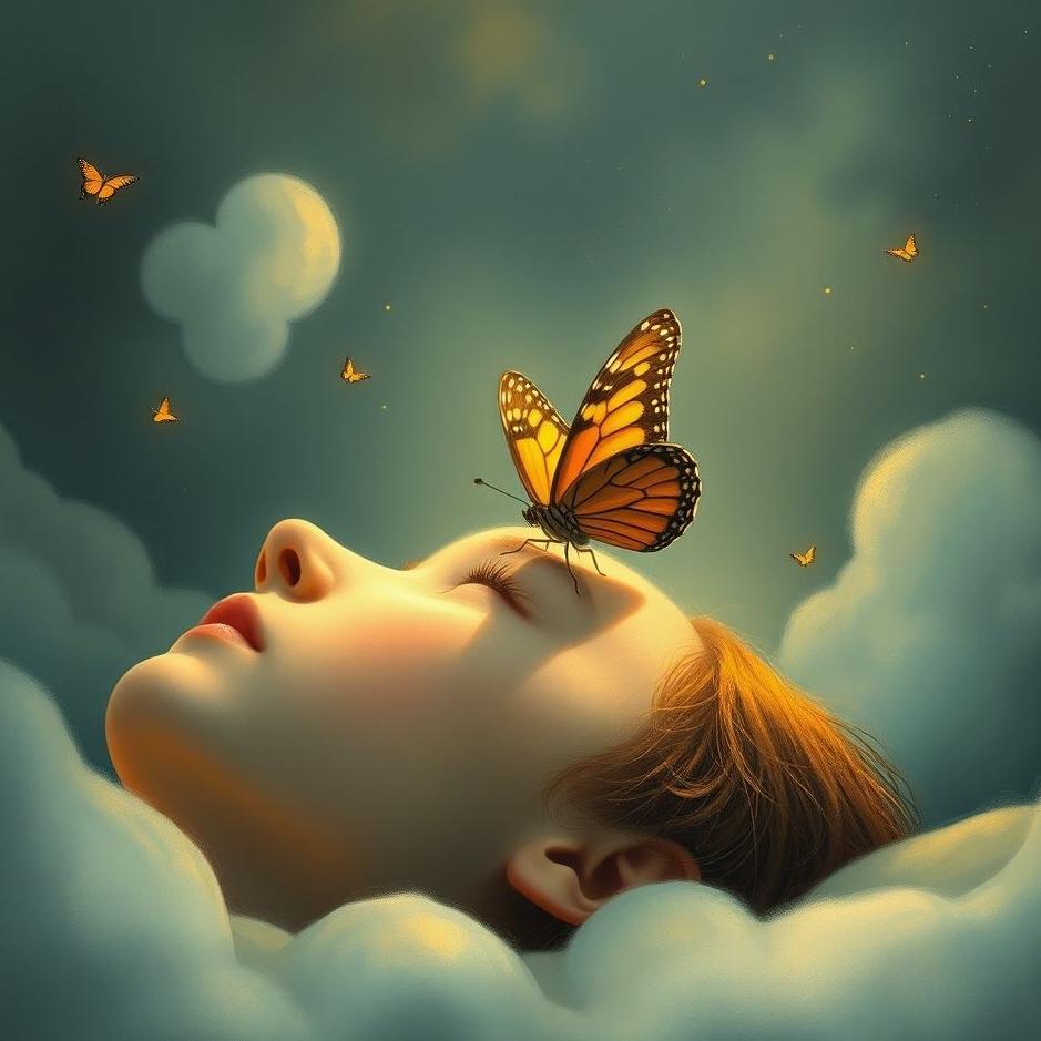 Dream : Butterfly landing on one's head in a dream