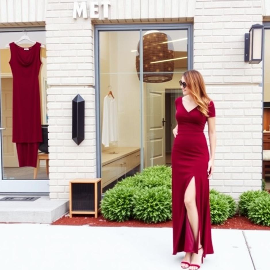 Dream : Buying a burgundy dress 