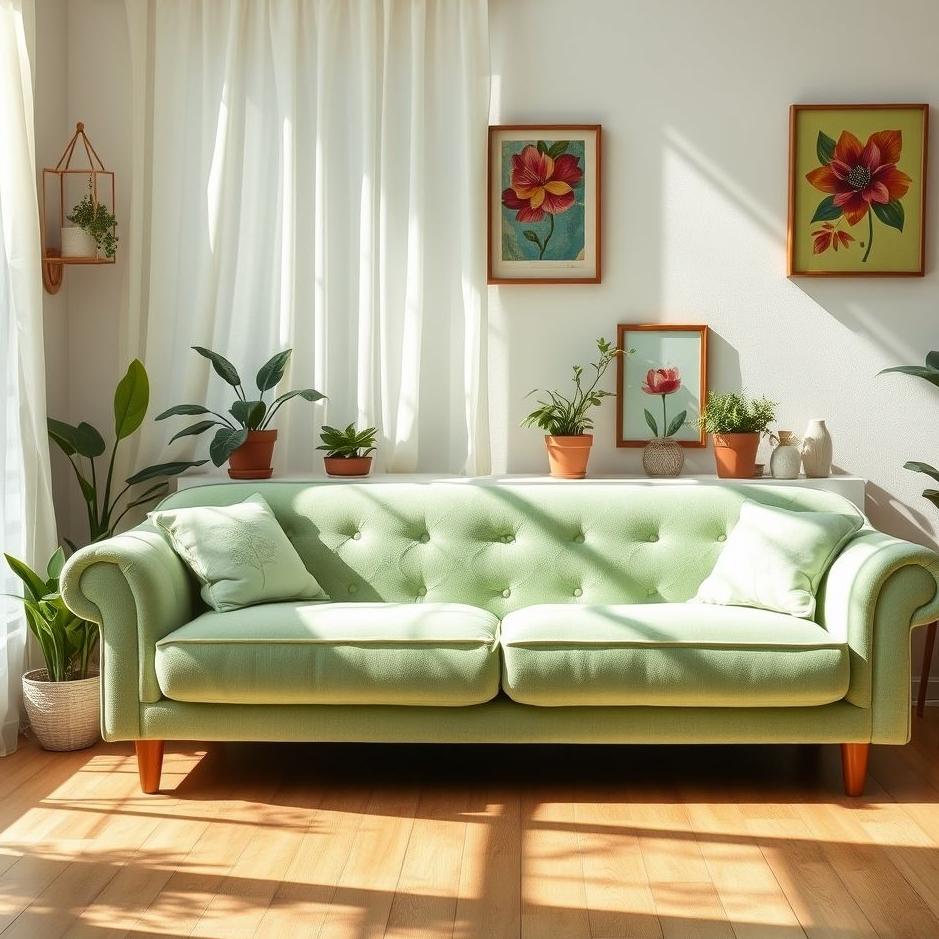 Dream : Buying a green sofa for home in a dream