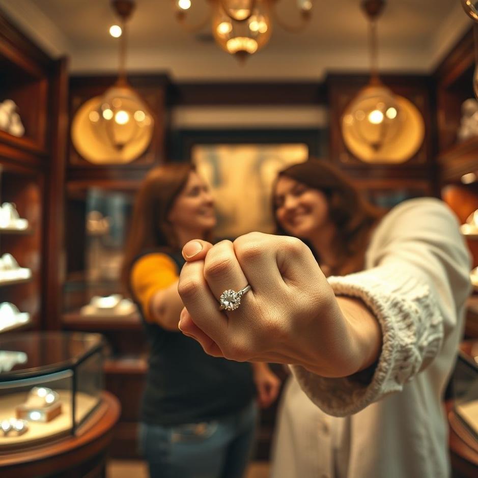 Dream : Buying a ring with white stones 