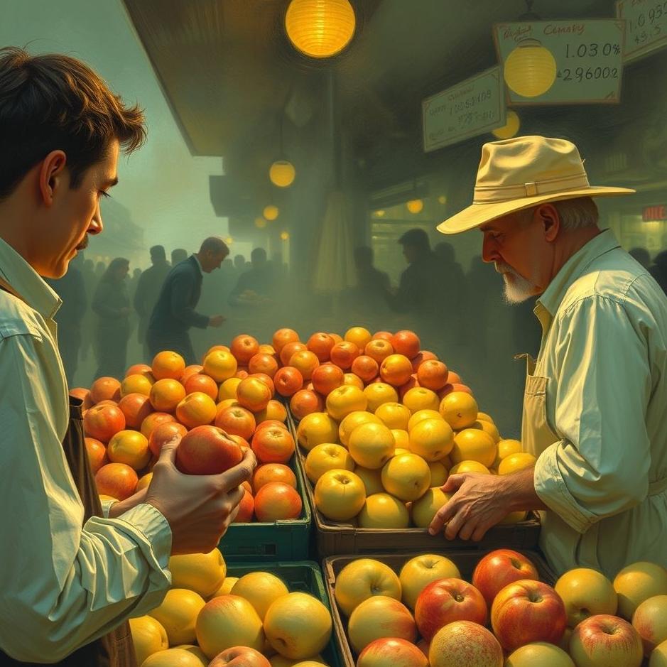 Dream : Buying apples from the market in a dream