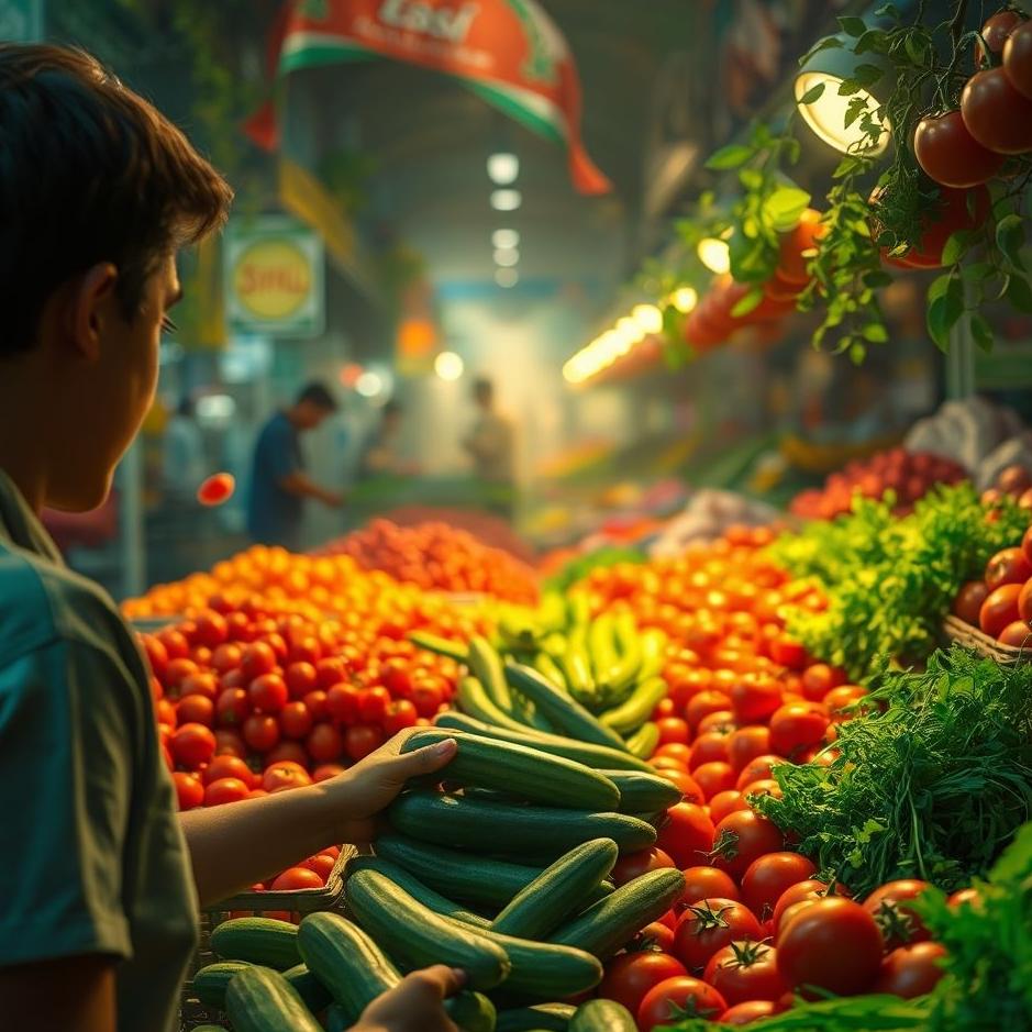 Dream : Buying cucumbers and tomatoes in a dream