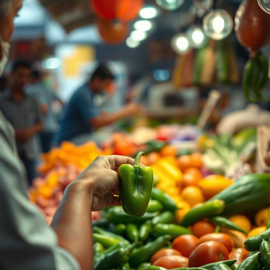 Dream : Buying green pepper from the market in a dream