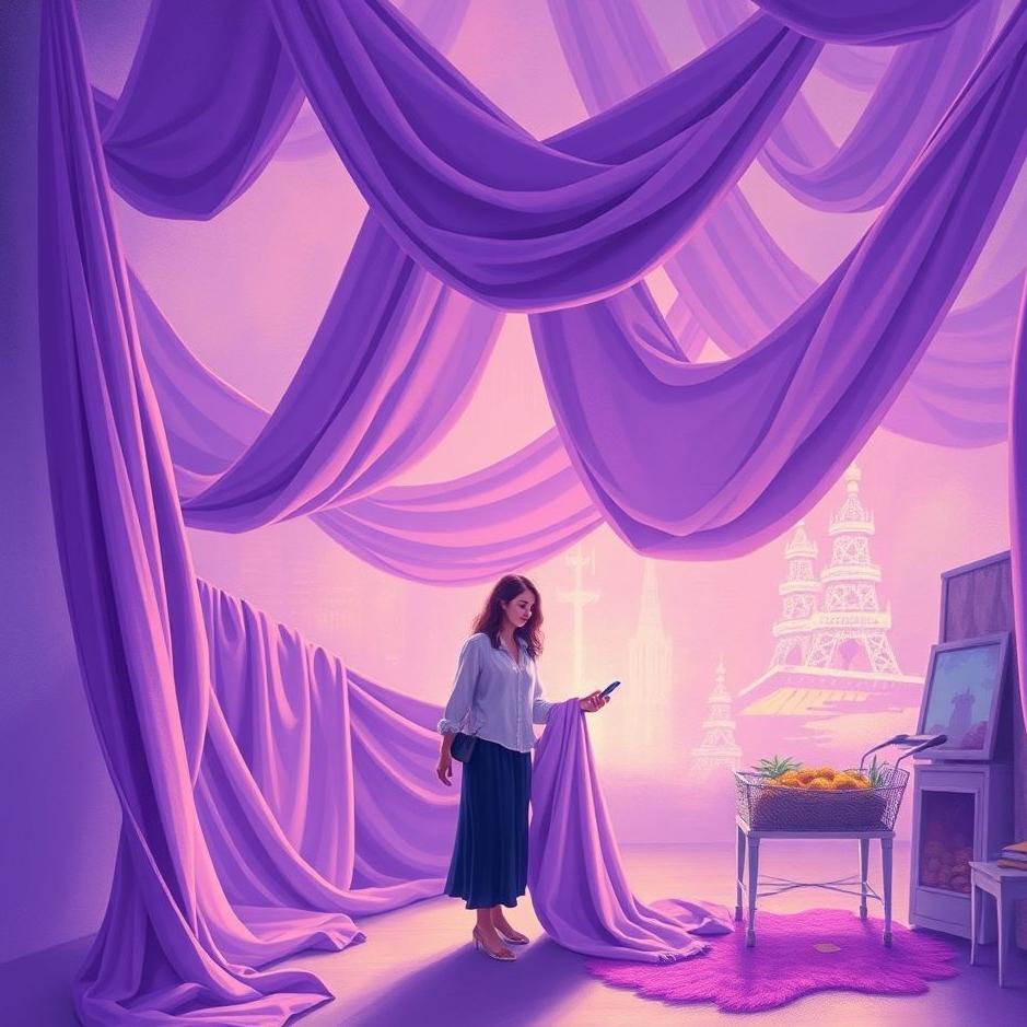 Dream : Buying purple fabric in a dream