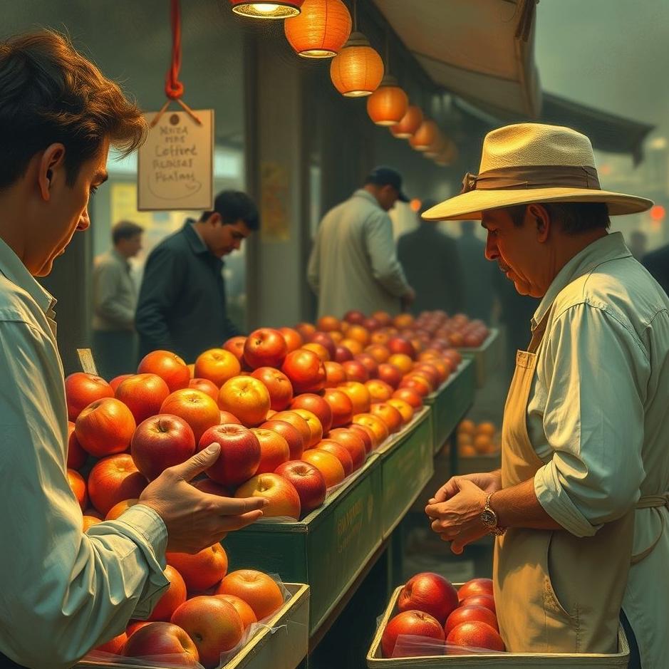 Dream : Buying red apples from the market in a dream