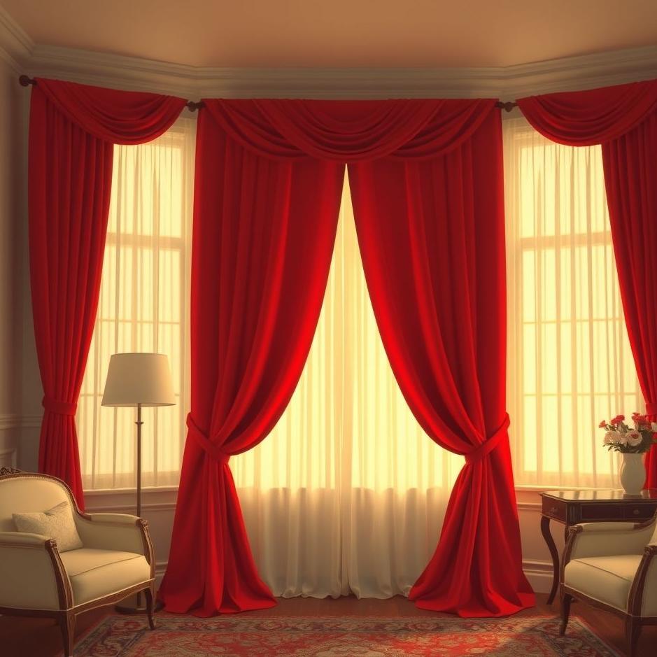 Dream : Buying red curtains in a dream