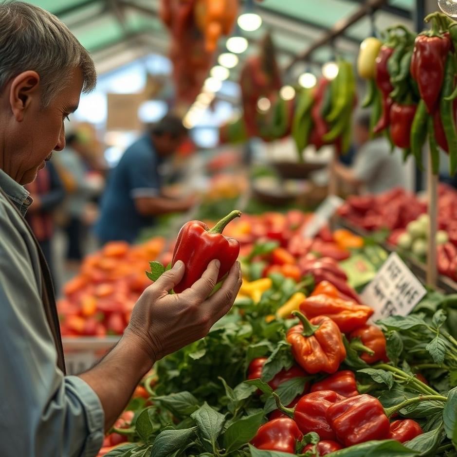 Dream : Buying red pepper at the market in your dream