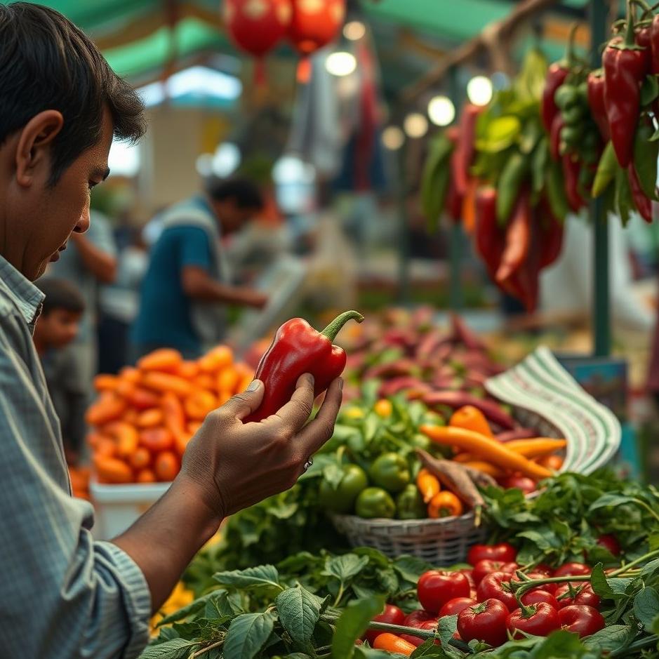 Dream : Buying red pepper from the market in a dream