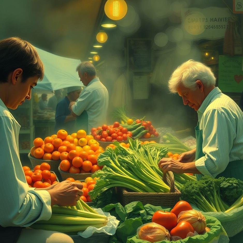 Dream : Buying vegetables at the market in a dream