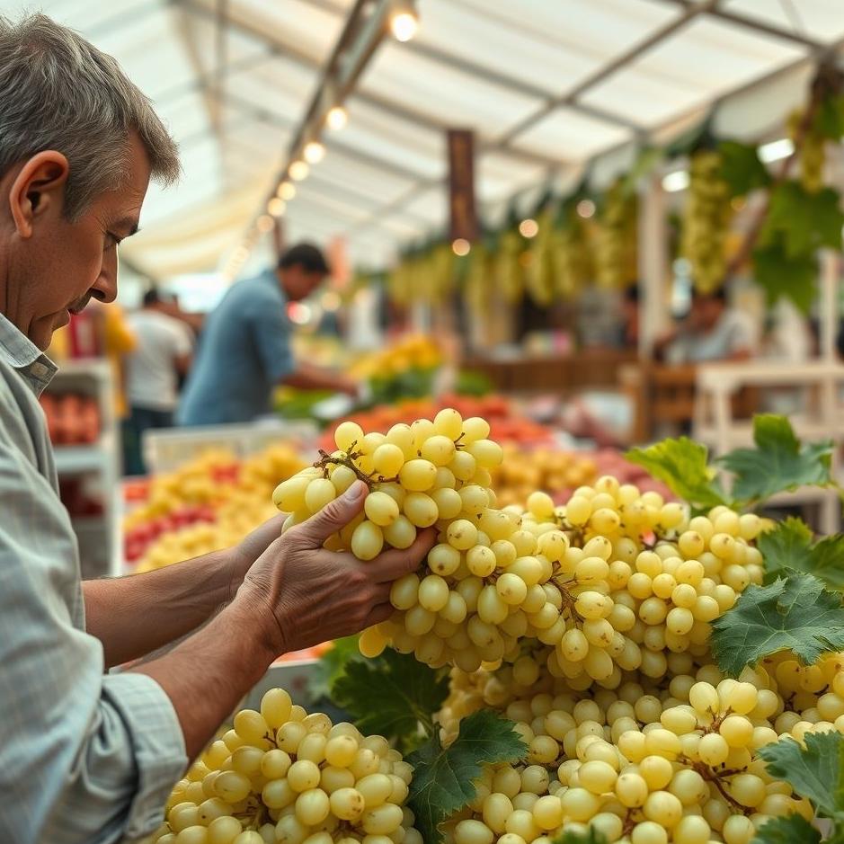 Dream : Buying white grapes from the market in your dream