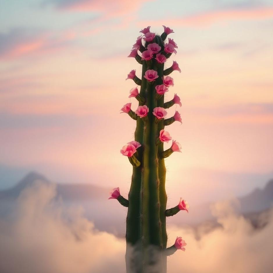Dream : Cactus with pink flowers in a dream
