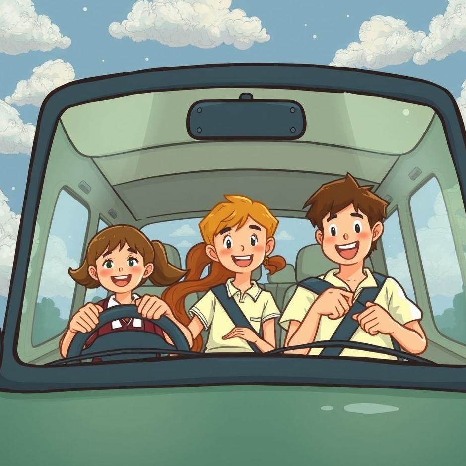 Dream : Car ride with school friends in a dream