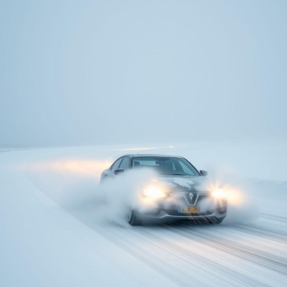Dream : Car skidding on a snowy road in a dream