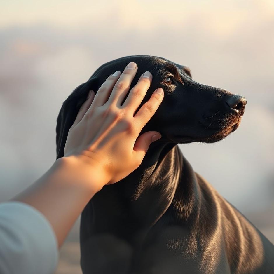 Dream : Caressing the head of a black dog in a dream