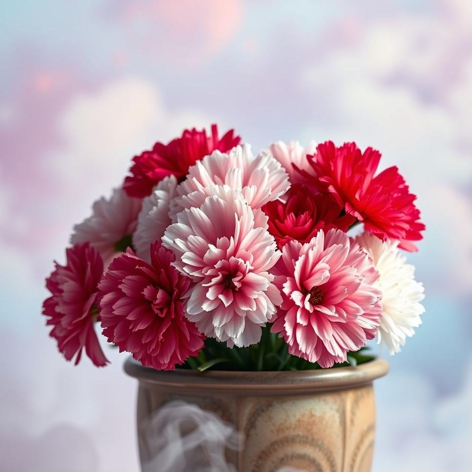 Dream : Carnations in a pot in a dream