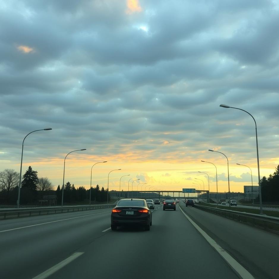 Dream : Cars on the highway in a dream