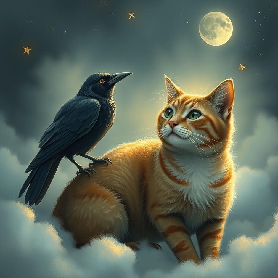Dream : Cat and a crow in a dream