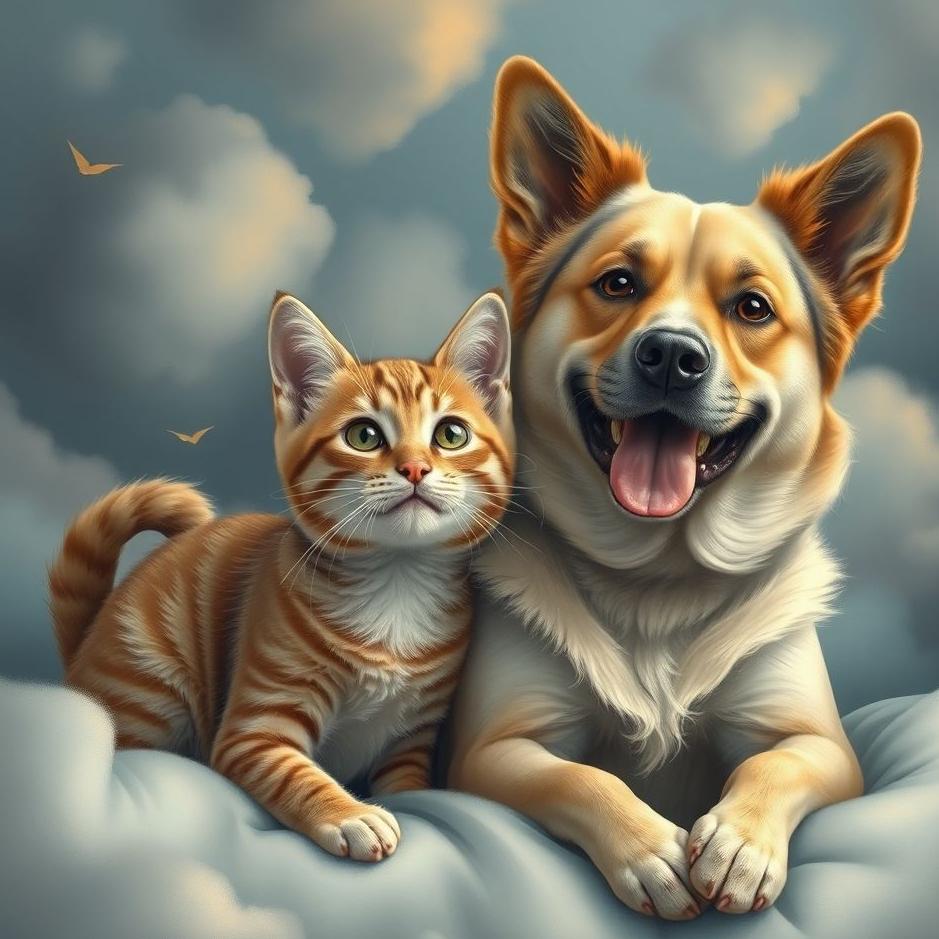 Dream : Cat and a dog together in a dream