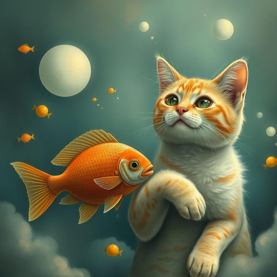 Dream : Cat and a fish in a dream