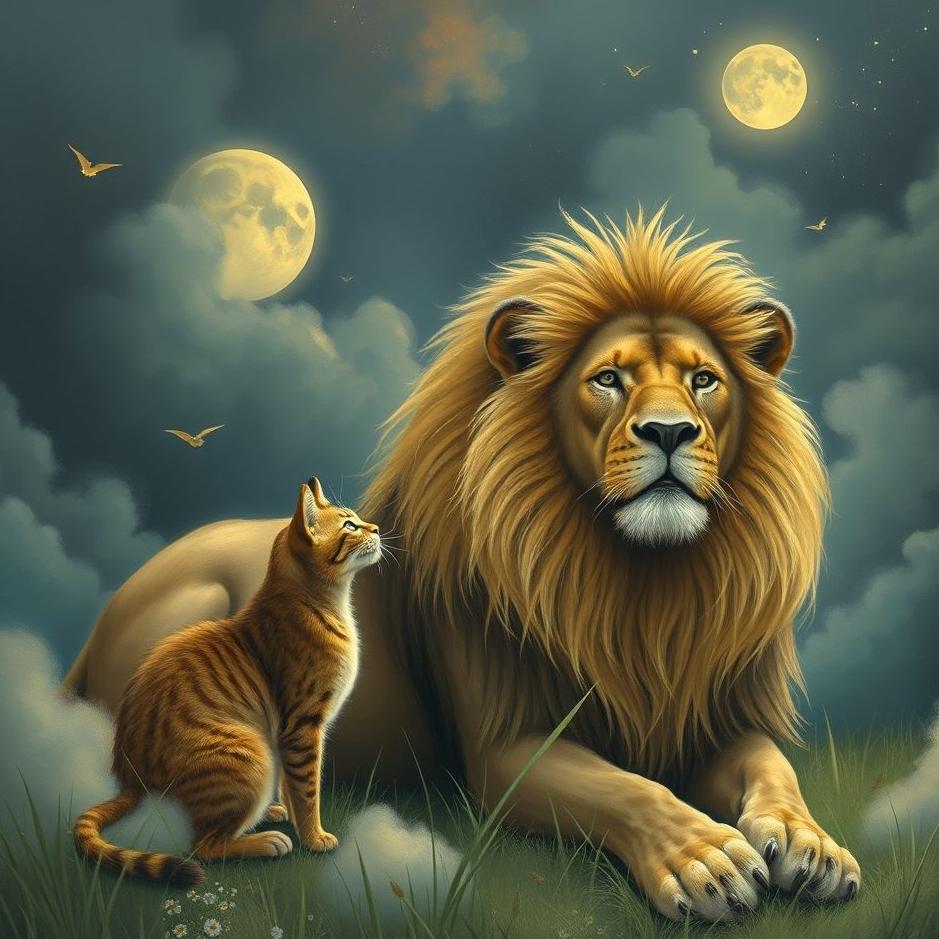 Dream : Cat and a lion in a dream