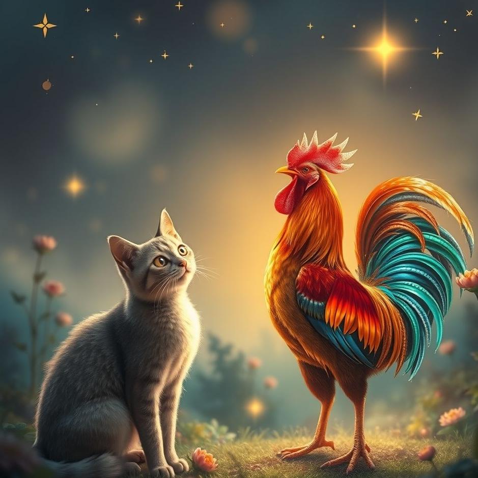 Dream : Cat and a rooster in a dream