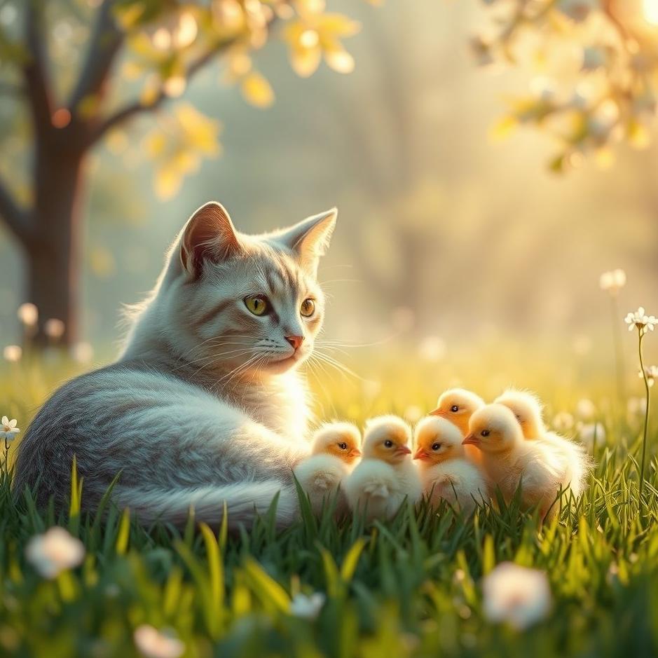 Dream : Cat and chicks in a dream