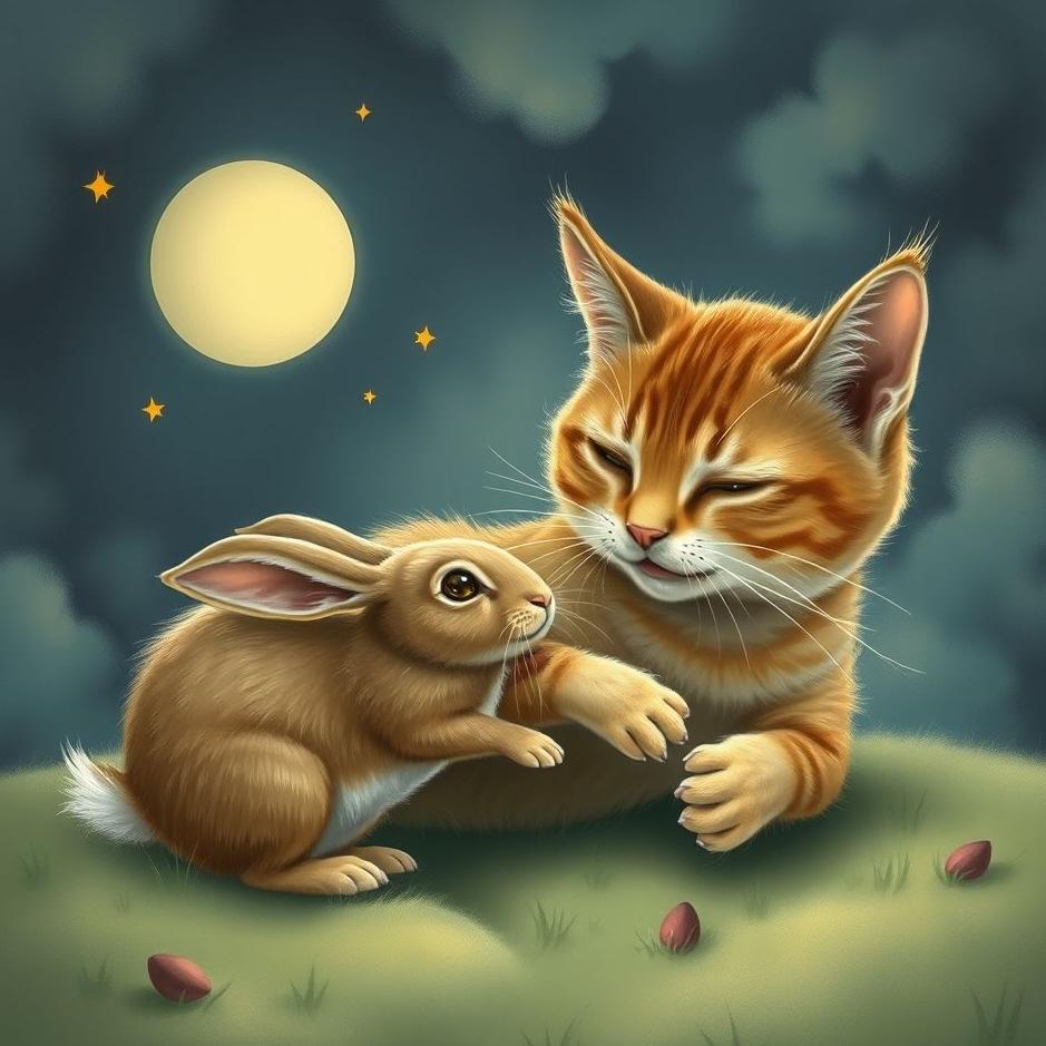 Dream : Cat attacking a rabbit in a dream