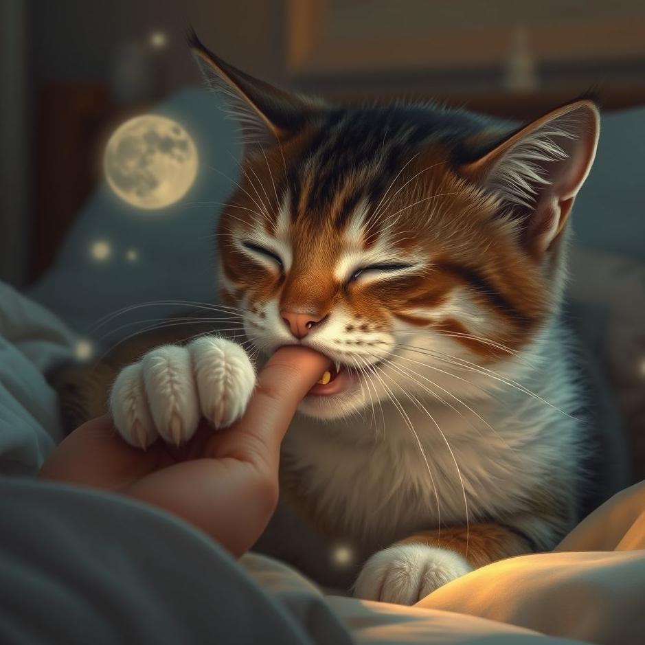 Dream : Cat bite my finger in a dream