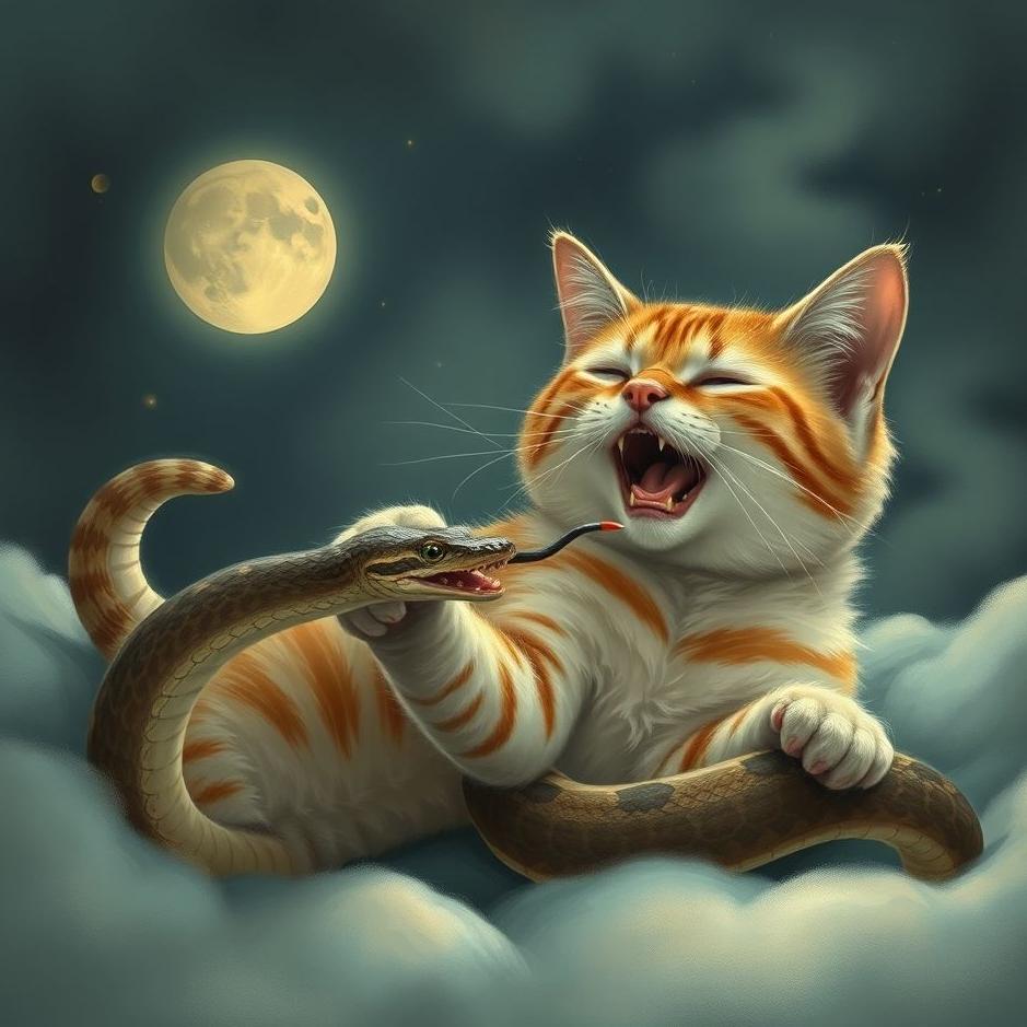 Dream : Cat catching a snake in a dream