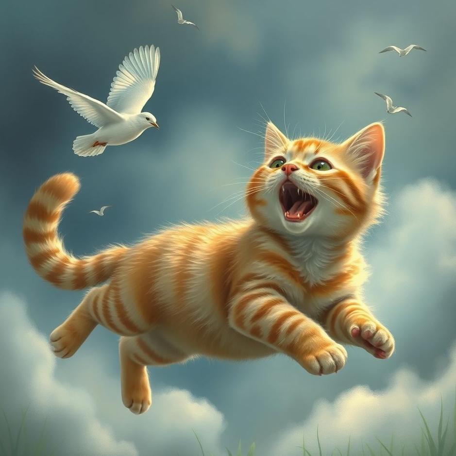 Dream : Cat chasing a bird in a dream