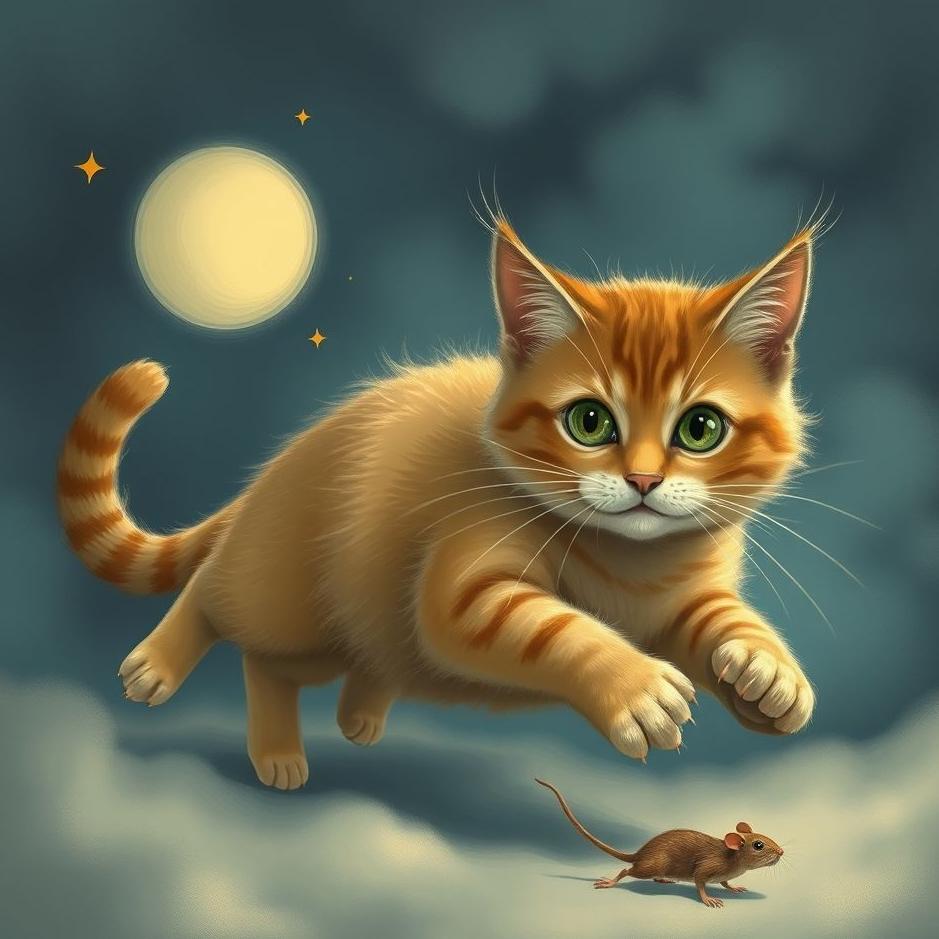Dream : Cat chasing a mouse in a dream