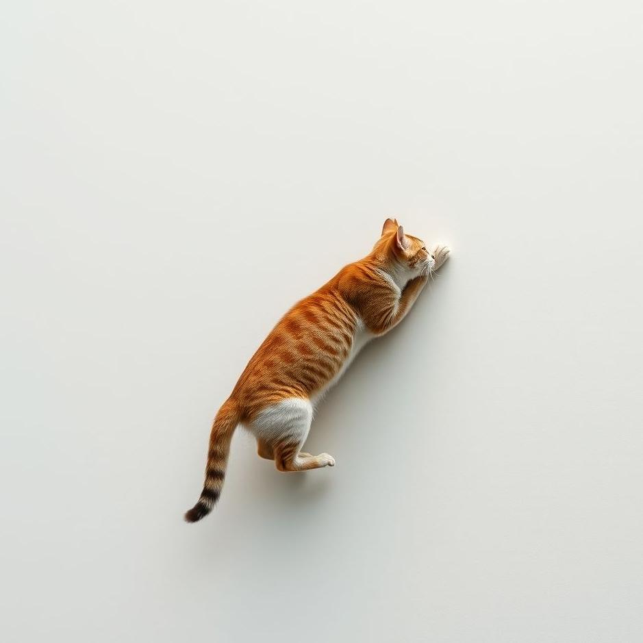 Dream : Cat climbing a flat wall in a dream