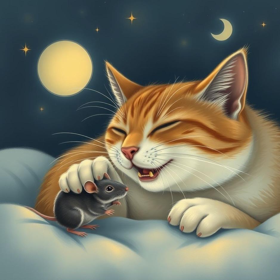 Dream : Cat eating a mouse in a dream