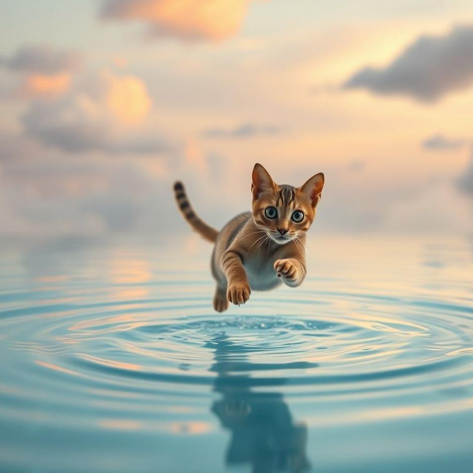 Dream : Cat falling into a pool in a dream