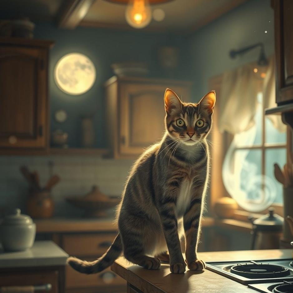 Dream : Cat in the kitchen in a dream