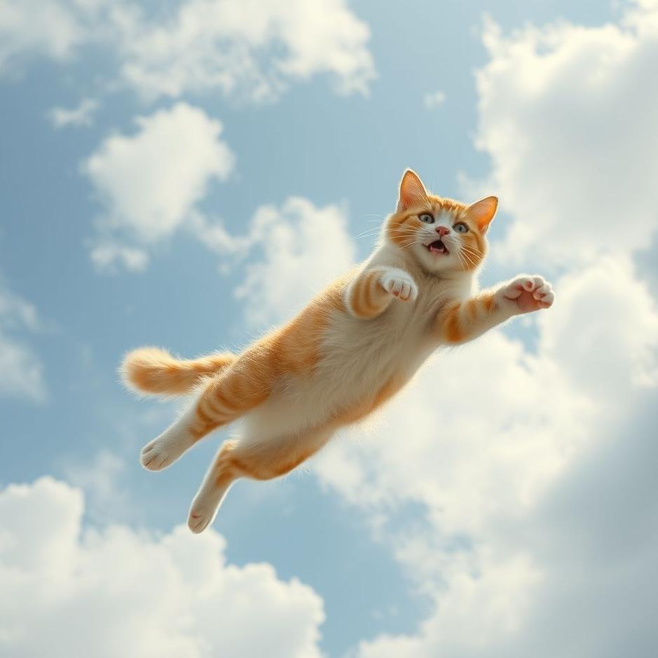 Dream : Cat jumping down in a dream