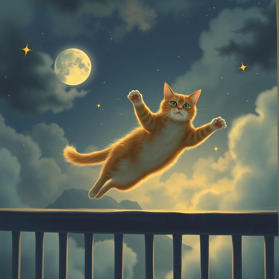 Dream : Cat jumping off the balcony in a dream