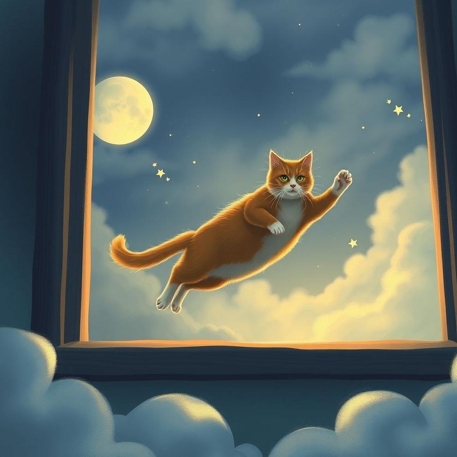 Dream : Cat jumping out of the window in a dream