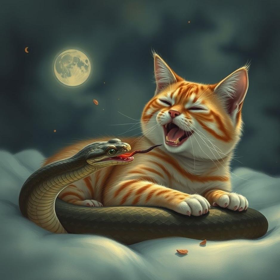 Dream : Cat killing a snake in a dream