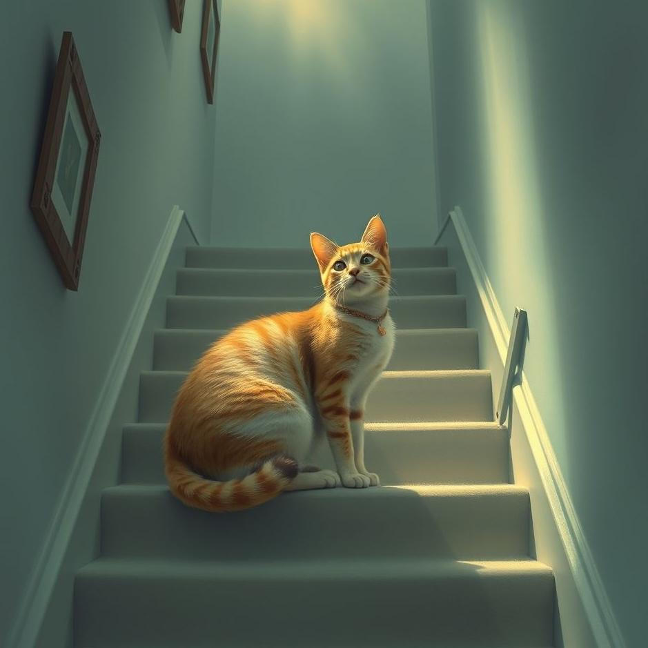 Dream : Cat on the stairs in a dream